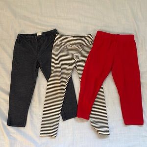 Toddler 2 T, leggings, three pair